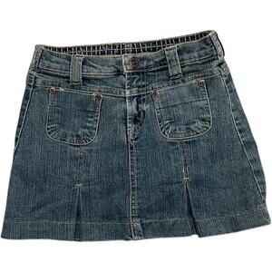 Xhilaration Y2K Denim Jean Pleated School Girl Jorts Skirt